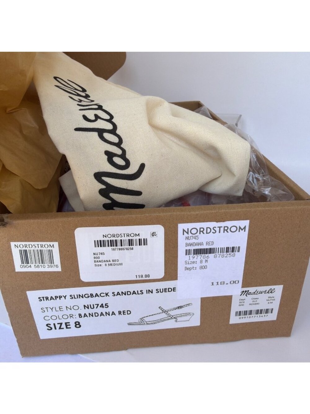 Madewell Maycie T-Strap Sandals Red Suede Low Heel Size 8 - Picture 7 of 9